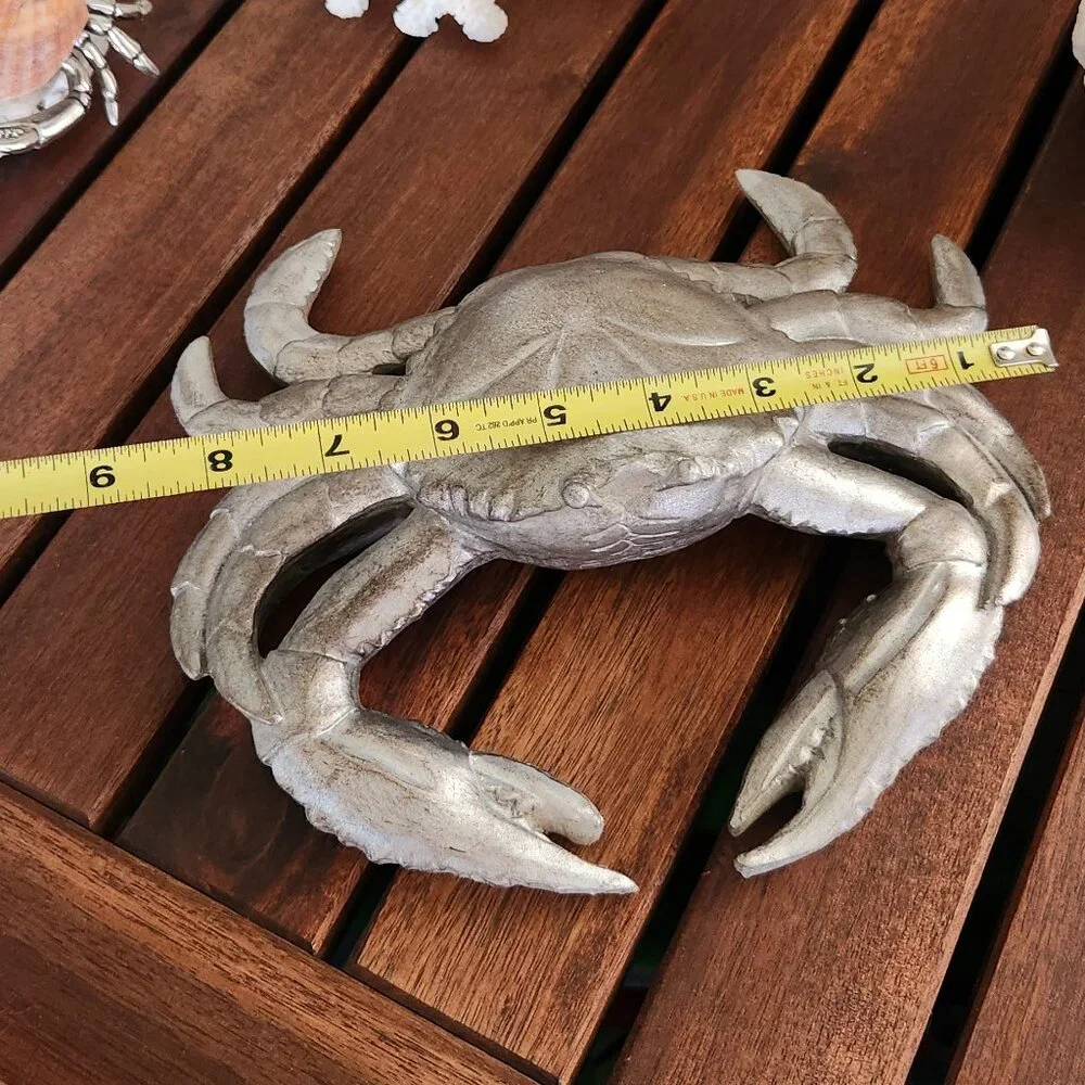 Silver painted crab decor - Picture 3 of 5